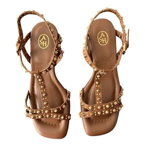 Ash Tan Studded Heels - Picture 7 of 15